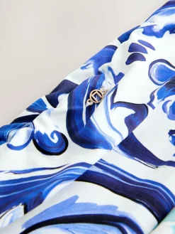 Next White/Blue Porcelain Roll Top Bikini Bottoms^Women Swimwear