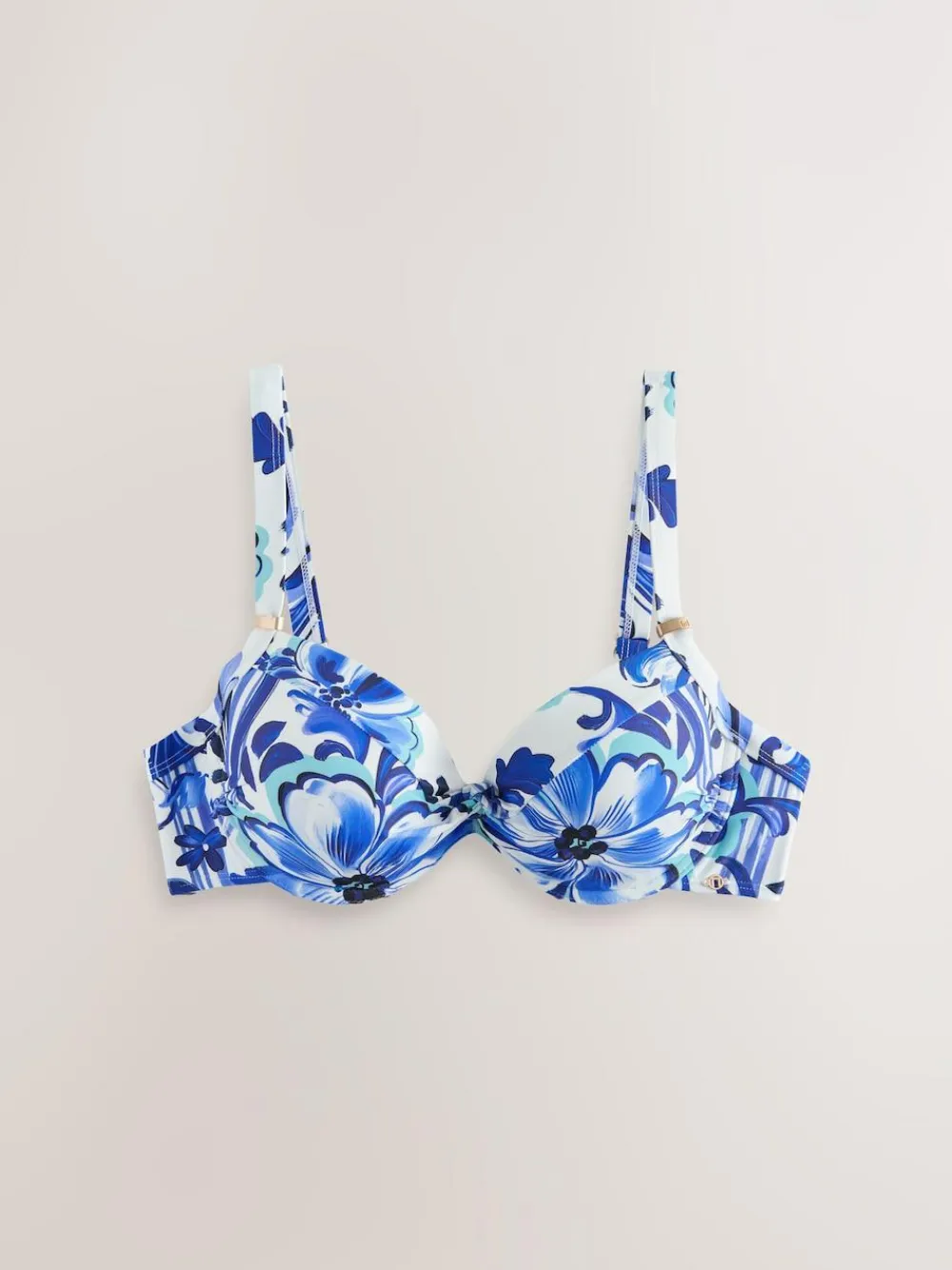 Next White/Blue Porcelain Shaping Padded Wired Bikini Top^Women Swimwear