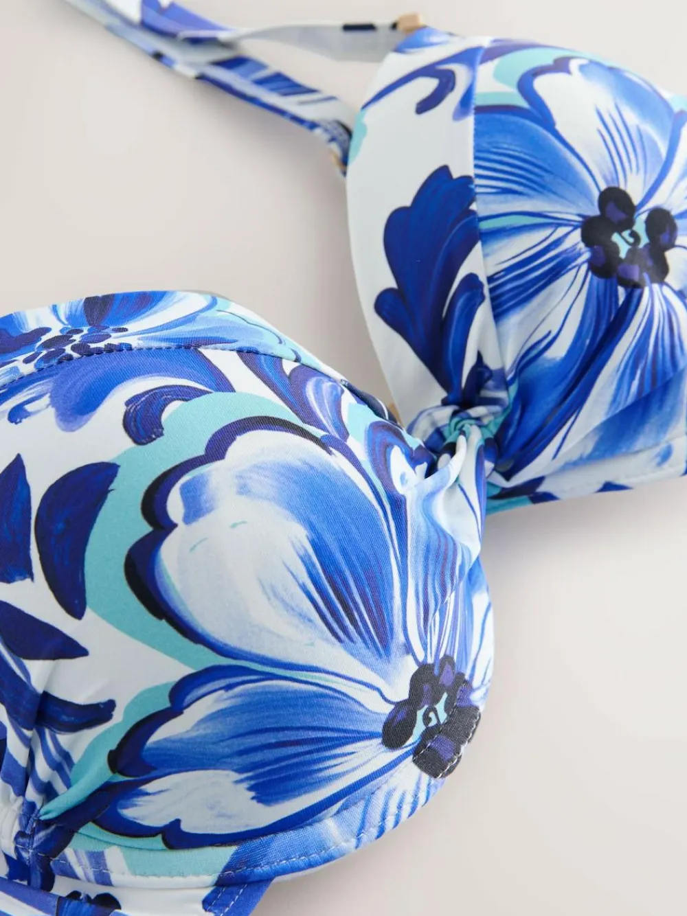 Next White/Blue Porcelain Shaping Padded Wired Bikini Top^Women Swimwear