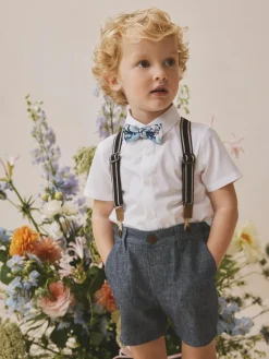 Next Shirt Shorts Braces & Bow Tie Set (3mths-9yrs)^BOY Occasionwear