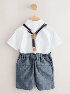 Next Shirt Shorts Braces & Bow Tie Set (3mths-9yrs)^BOY Occasionwear