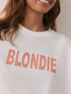 Next White/Blue Stripe Blondie Short Sleeve Pyjamas^Women Pyjamas