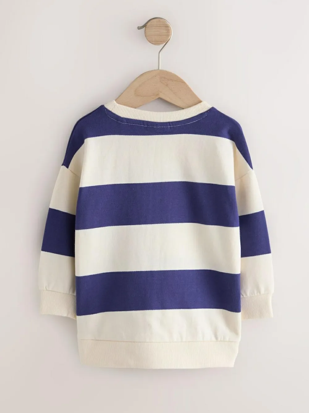 Next White/Blue Stripe Bluey Crew Neck Cotton Sweatshirt (12mths-8yrs)^BOY Sweatshirts & Hoodies