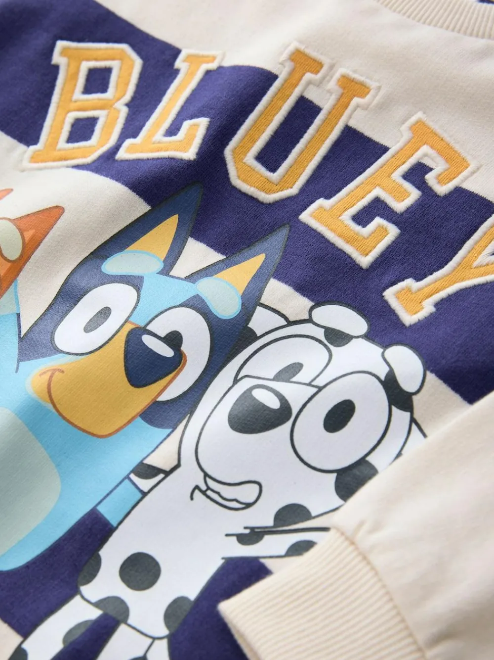 Next White/Blue Stripe Bluey Crew Neck Cotton Sweatshirt (12mths-8yrs)^BOY Sweatshirts & Hoodies