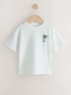 Next Small Short Sleeve Graphic T-Shirts 5 Pack (3mths-7yrs) White/Blue/Green/Black/Purple