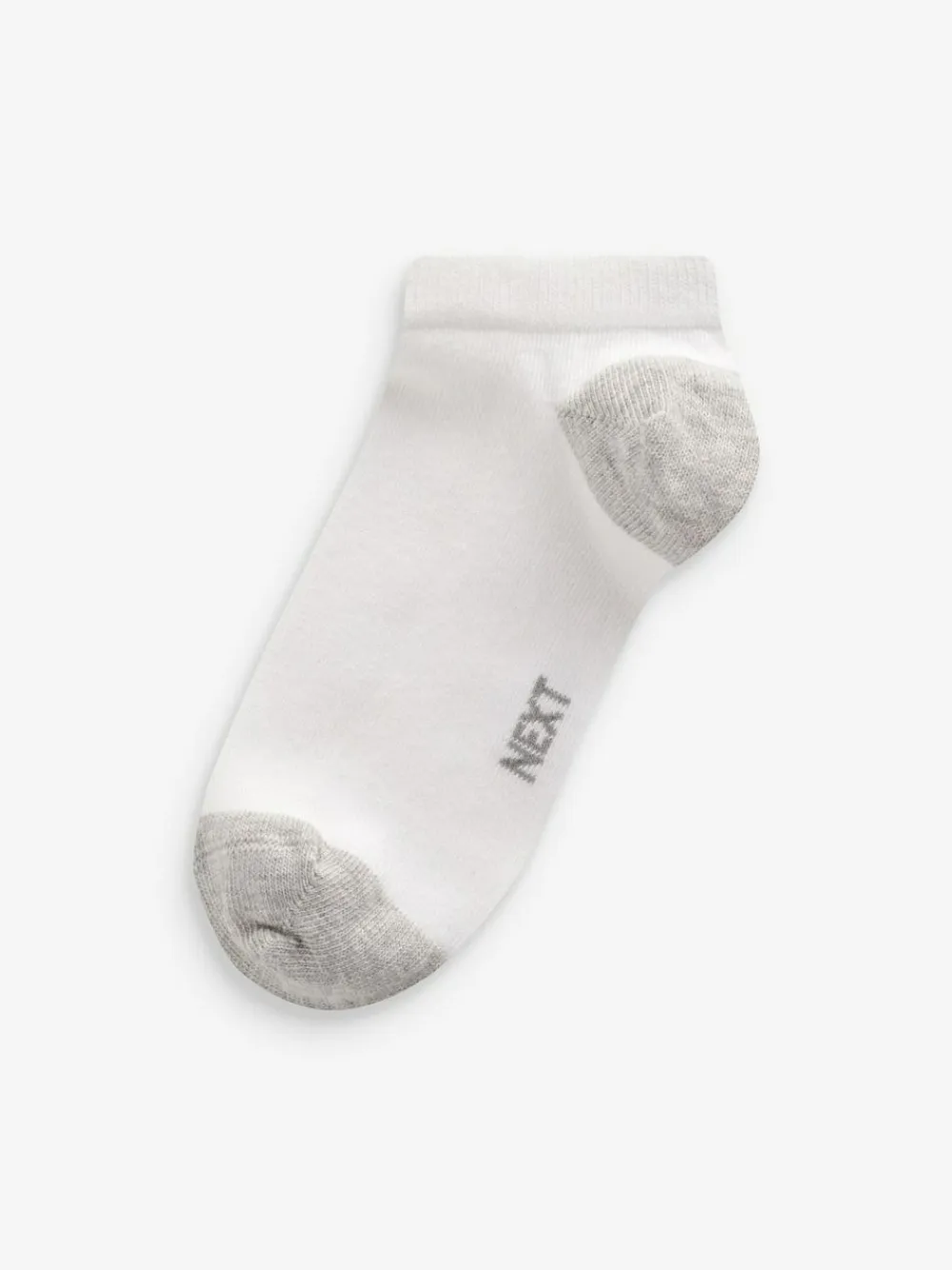 Next White/Blue/Grey Heel And Toe Cotton Rich Trainer Socks 7 Pack