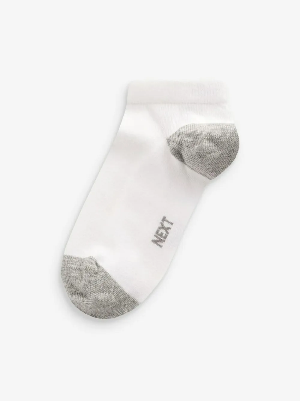 Next White/Blue/Grey Heel And Toe Cotton Rich Trainer Socks 7 Pack