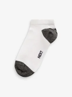Next White/Blue/Grey Heel And Toe Cotton Rich Trainer Socks 7 Pack