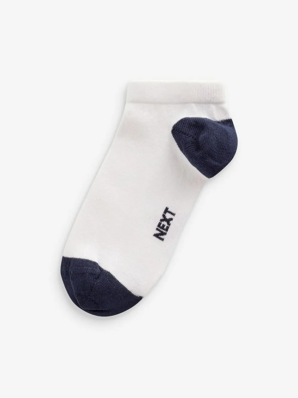 Next White/Blue/Grey Heel And Toe Cotton Rich Trainer Socks 7 Pack