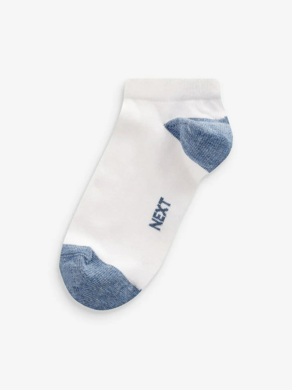 Next White/Blue/Grey Heel And Toe Cotton Rich Trainer Socks 7 Pack