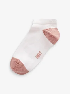 Best Next White/Bright Heel and Toe Cotton Rich Trainer Socks 7 Pack