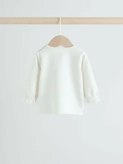 Next White/Brown Baby Long Sleeve Top and Trousers Set 2 Piece (0mths-2yrs)^ Tops|Cosy Club