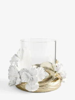 Next White/Gold Floral Tea Light Holder^ Candle Holders & Lanterns