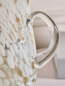 New Next White/Gold Jug Confetti Glass Flower Vase