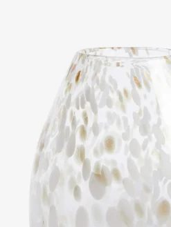 Next White/Gold Large Confetti Glass Flower Vase^ Vases