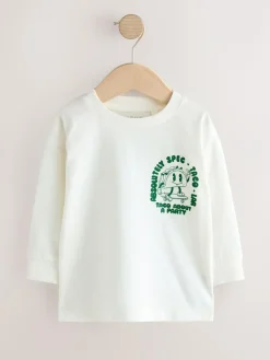 Next White/Green Taco Long Sleeve Back Print T-Shirt (3mths-8yrs)^BOY T-Shirts