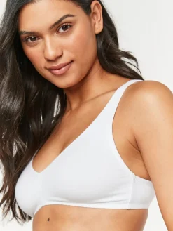 Outlet Next Non Pad Non Wire Cotton Blend Ultimate Comfort Bras 3 Pack White/Navy Blue/Pink