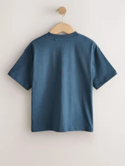 Discount Next White/Navy/Green/Orange Relaxed Fit Short Sleeves T-Shirts 4 Pack (3-16yrs)