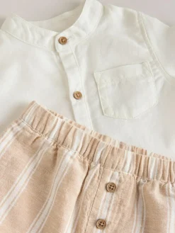 Online Next Shirt and Trousers Baby Set (0mths-3yrs) White/Orange Stripe