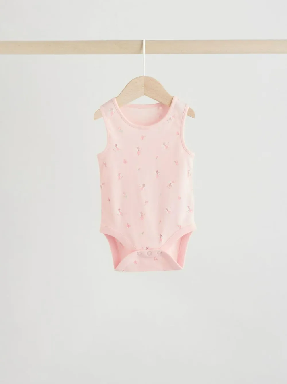 Best Next White/Pink 5 Pack Vest Baby Bodysuits