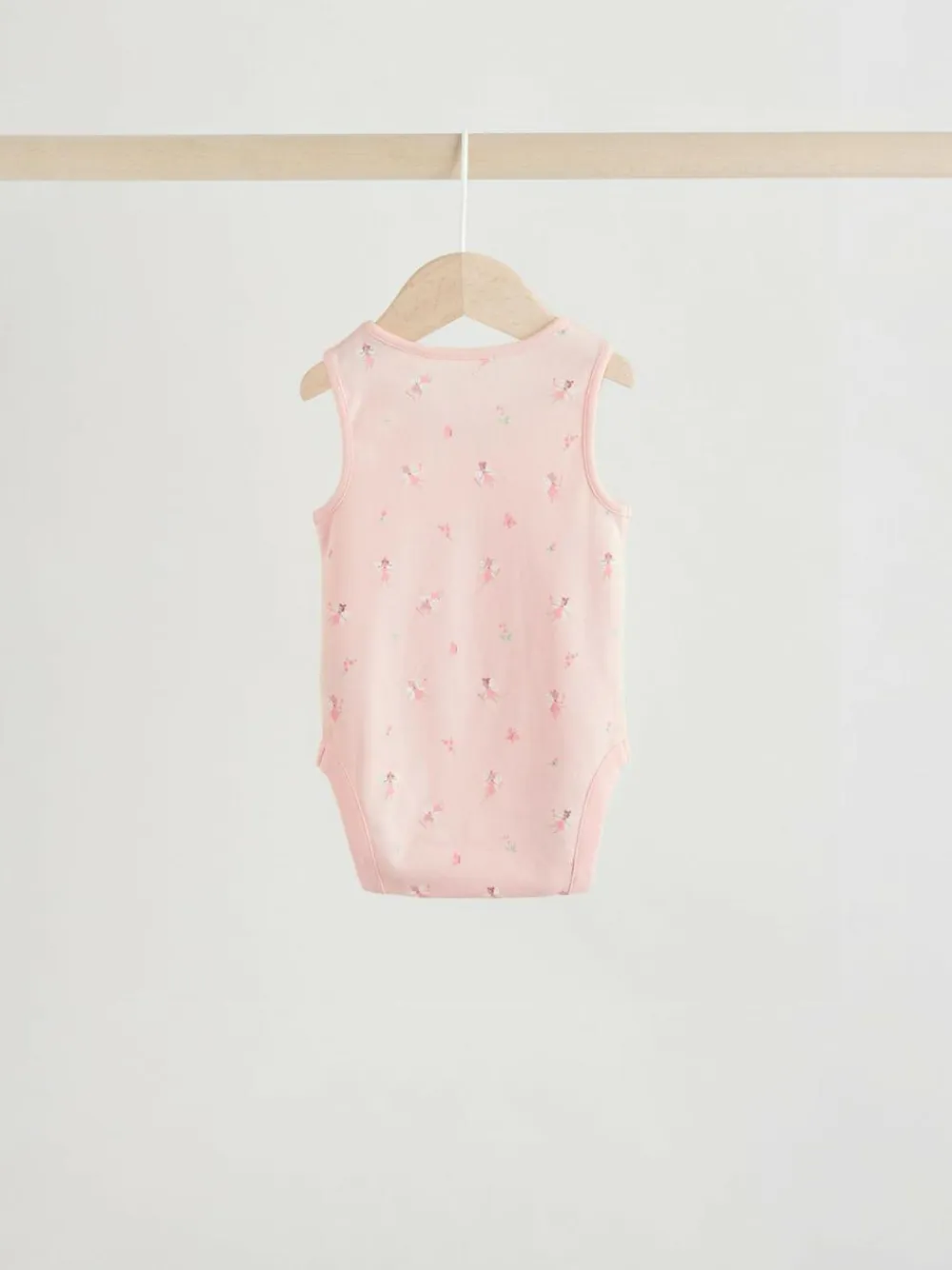 Best Next White/Pink 5 Pack Vest Baby Bodysuits