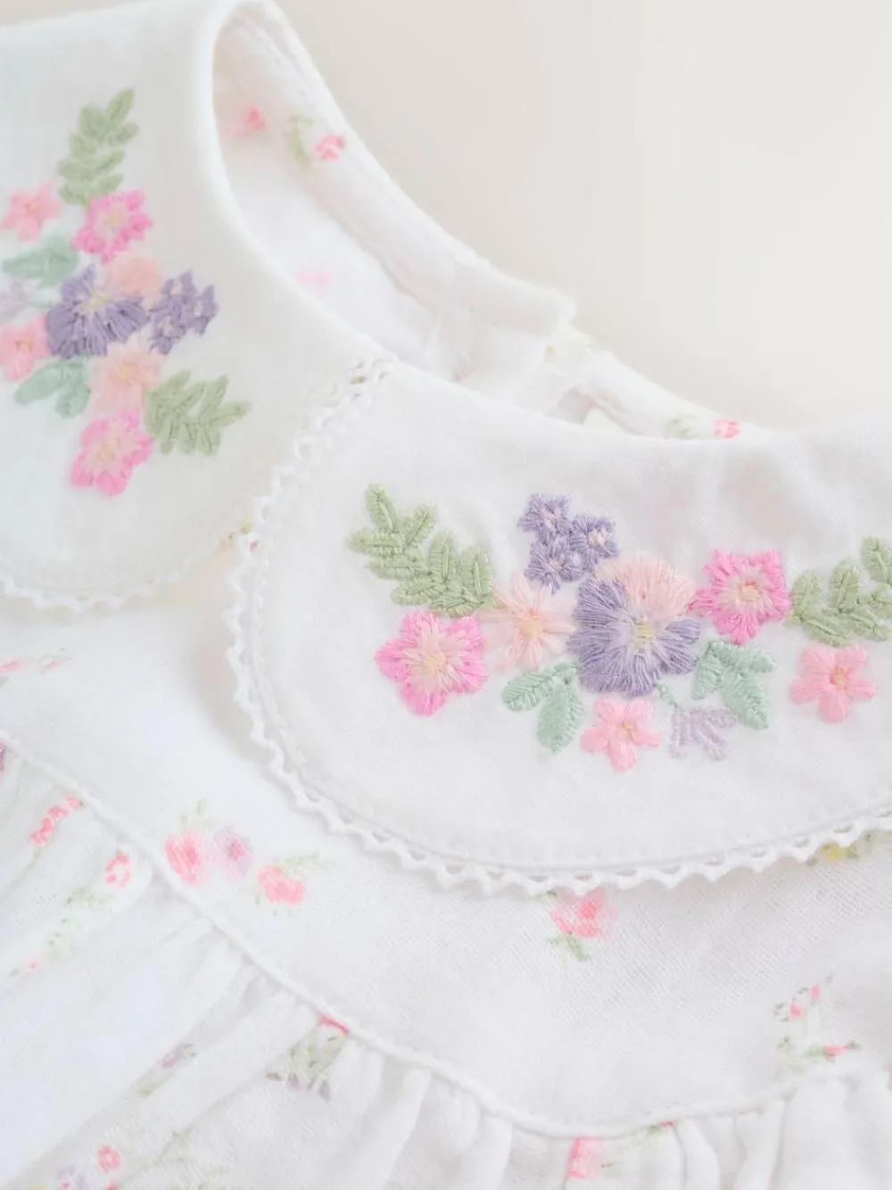 Clearance Next White/Pink Ditsy Baby Bloomer Rompers Set 2 Piece with Tights (0mths-3yrs)
