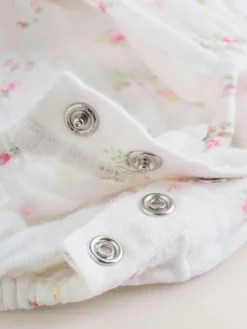 Clearance Next White/Pink Ditsy Baby Bloomer Rompers Set 2 Piece with Tights (0mths-3yrs)