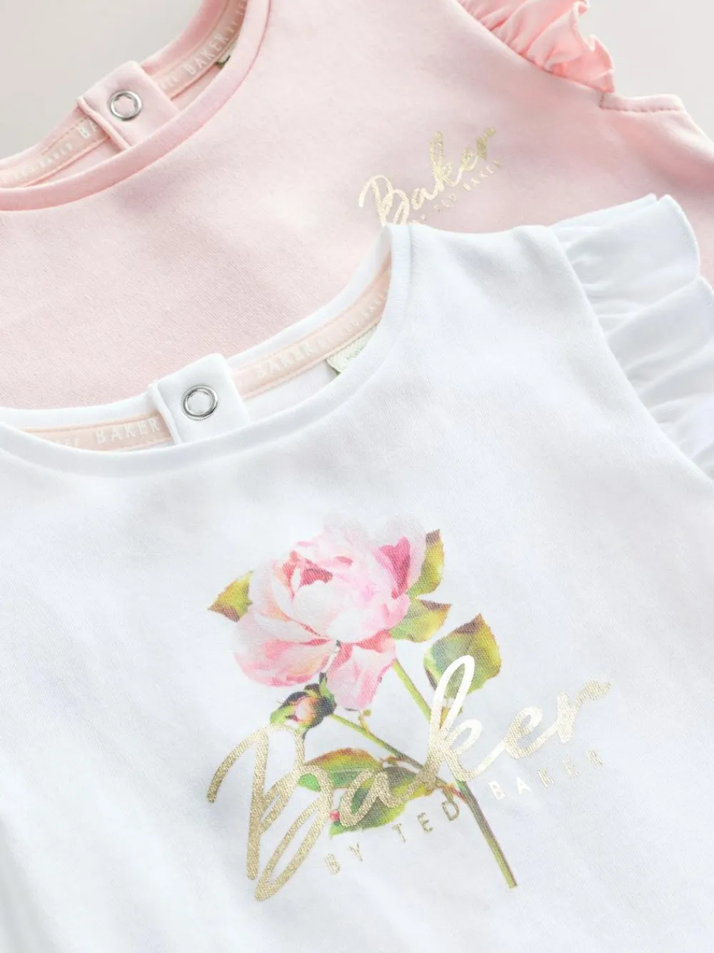 Baker by Ted Baker White/Pink Frill Bodysuits 2 Pack^ Bodysuits & Vests|Vests