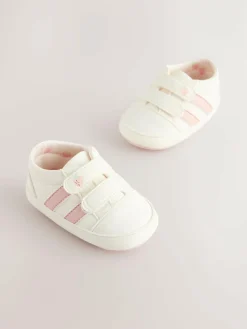 Sale Next White/Pink Touch Fasten Baby Trainers (0-24mths)