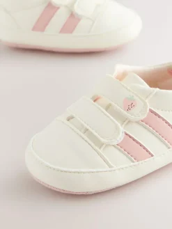 Sale Next White/Pink Touch Fasten Baby Trainers (0-24mths)