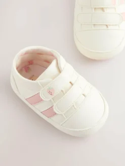 Sale Next White/Pink Touch Fasten Baby Trainers (0-24mths)