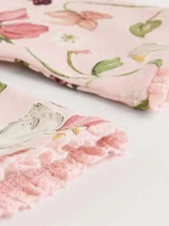 Next White/Pink/Bunny/Floral Baby Long Sleeve Top and Leggings Set (0mths-2yrs)