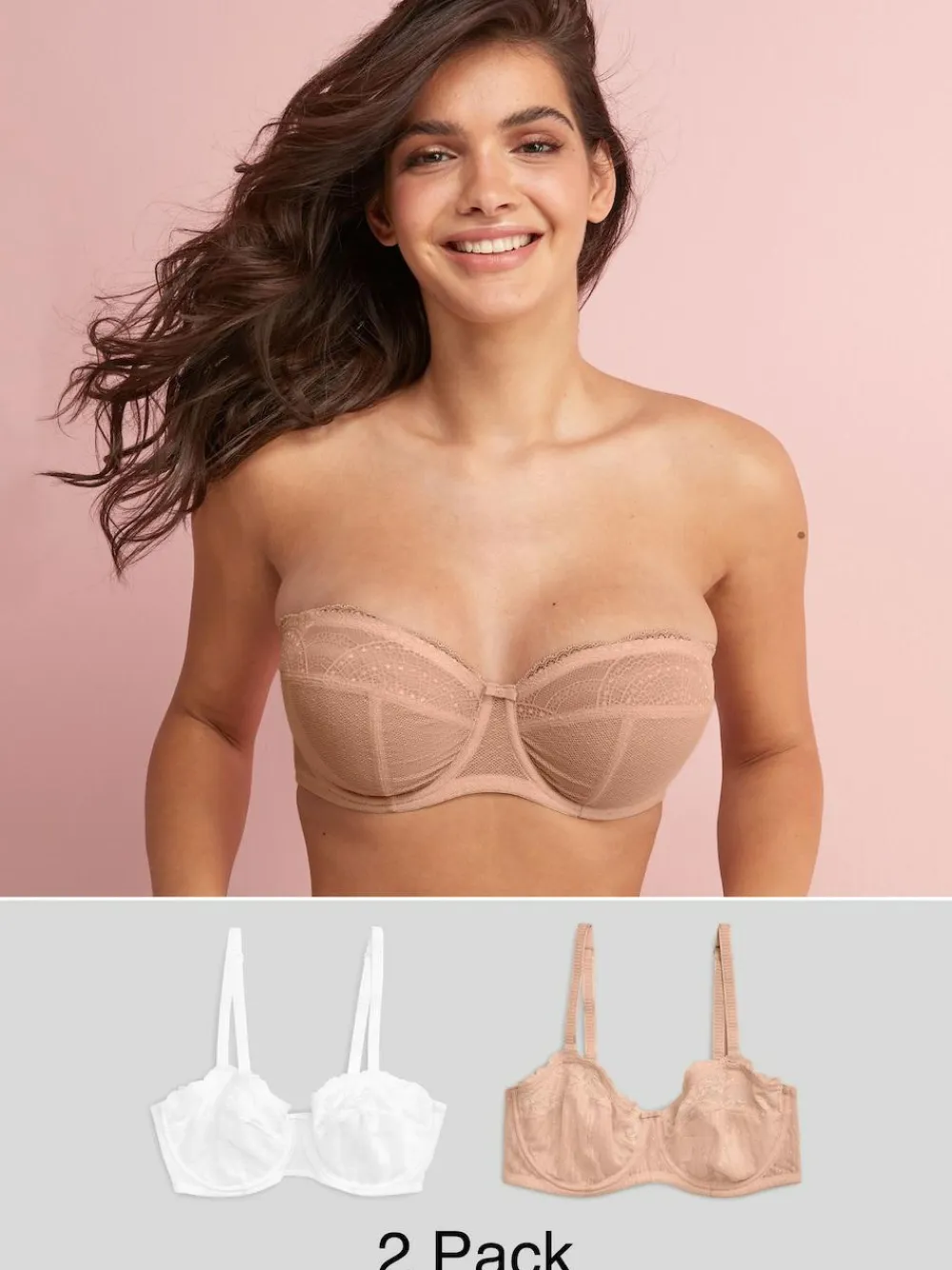 Next DD+ Non Pad Strapless Bras 2 Pack^Women Dd+ Range|Bras