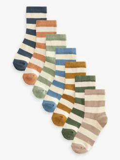 Hot Next Wide Stripe Cotton Rich Socks 7 Pack