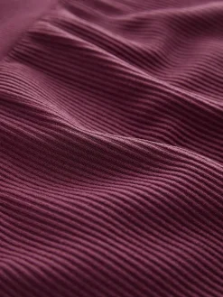 Next Wine Red Ribbed Seamless High Waist Leggings^Women Leggings & Sweatpants