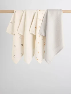 New Next Winter Icons Baby Muslin Cloths 4 Pack