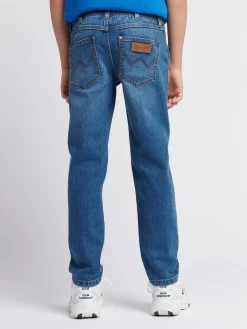 Wrangler Boys Straight Fit Greensboro Regular Jeans Aqua Blue