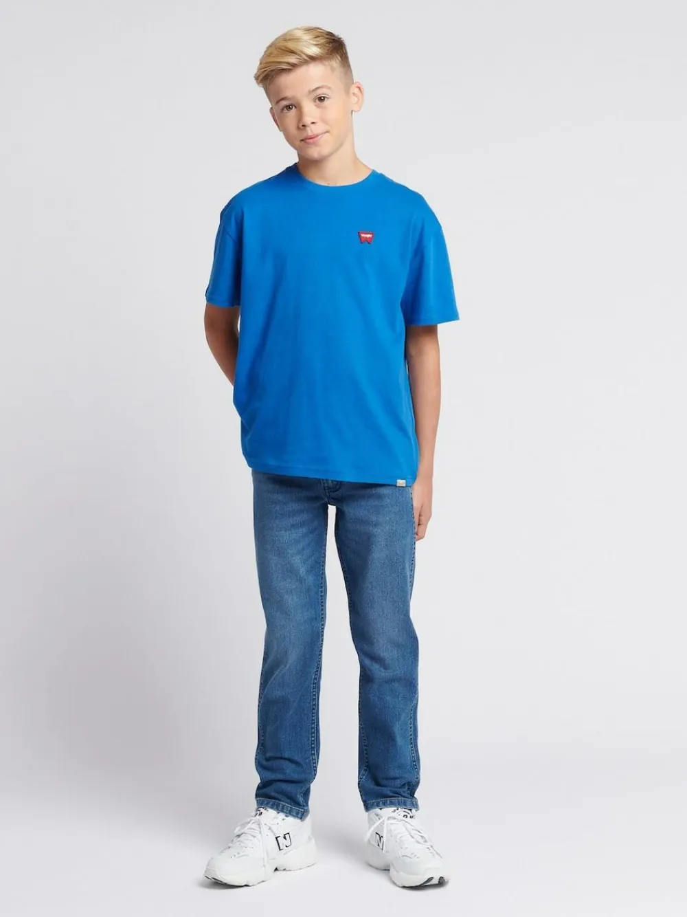 Wrangler Boys Straight Fit Greensboro Regular Jeans Aqua Blue