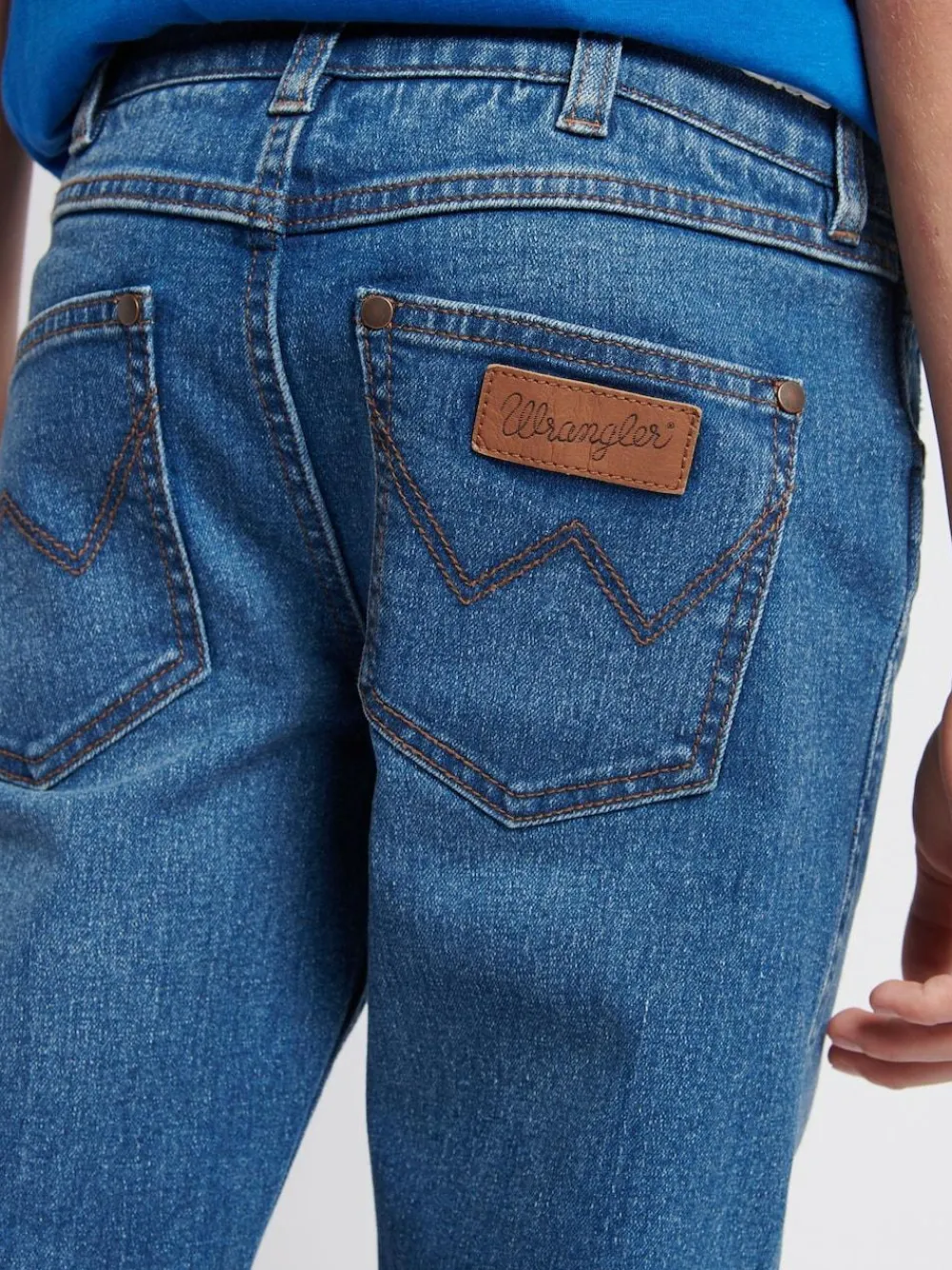 Wrangler Boys Straight Fit Greensboro Regular Jeans Aqua Blue