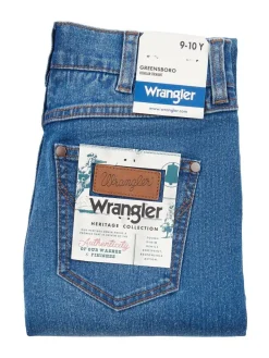 Wrangler Boys Straight Fit Greensboro Regular Jeans Aqua Blue