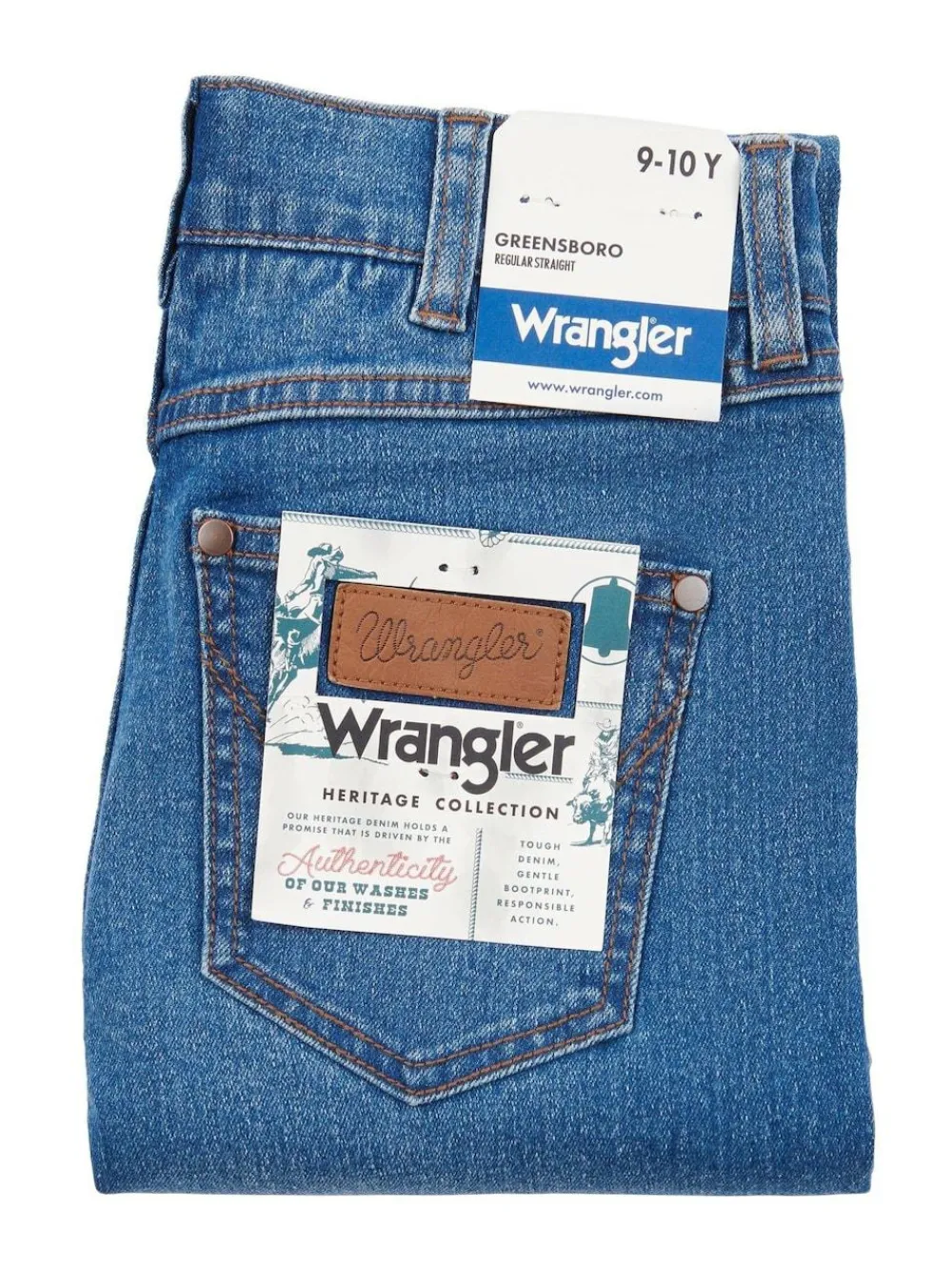Wrangler Boys Straight Fit Greensboro Regular Jeans Aqua Blue