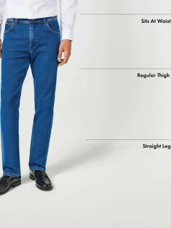 Discount Wrangler Mid Wash Straight Fit Texas Authentic Jeans