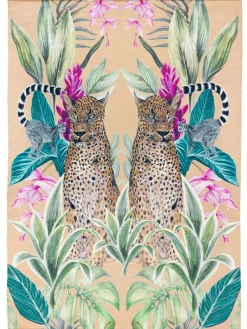 Wylder Gold Kali Leopards Tropical Outdoor/Indoor Washable Rug^ Rugs & Runners