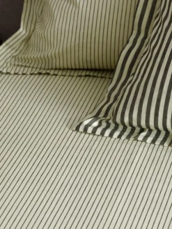 Yard Black Hebden Narrow Stripe Cotton Fitted Sheet^ Bedsheets & Pillow Cases