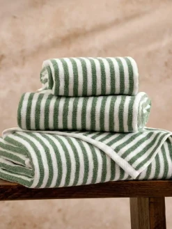 Best Yard Hebden Striped Towel Green