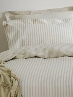 Yard Natural Hebden Striped 100% Cotton Duvet Cover and Pillowcase Set^ Branded Bedlinen|Bedsets & Duvet Covers