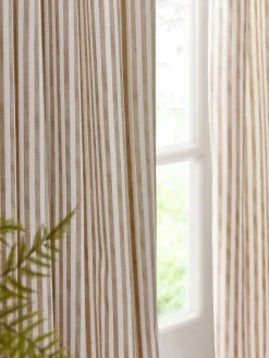 Yard Hebden Striped Cotton Blackout Pencil Pleat Curtains^ Curtains & Blinds