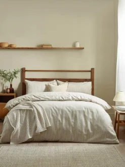 Yard Holme Stripe Brushed Cotton Duvet Cover Set^ Branded Bedlinen