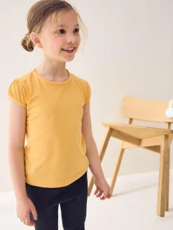 Online Next Yellow 2 Pack Puff Sleeve T-Shirts (3-16yrs)