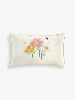Next Yellow 30 X 40cm Embellished Daisy And Daffodils Cushion^ Cushions & Throws